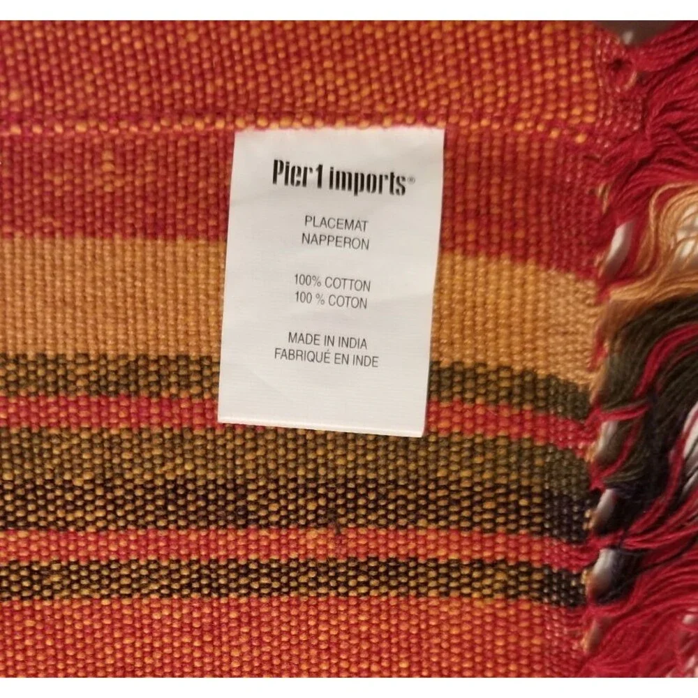 Pier 1 Fabric Placemats Plaid Set of 3 Size 19